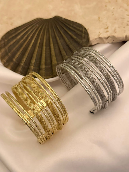 Hasır Görünüm Pirinç Kaplama Kelepçe