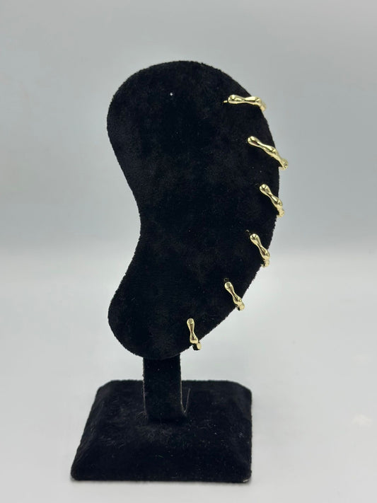 Kemik Model 6'Lı Halka Set Küpe