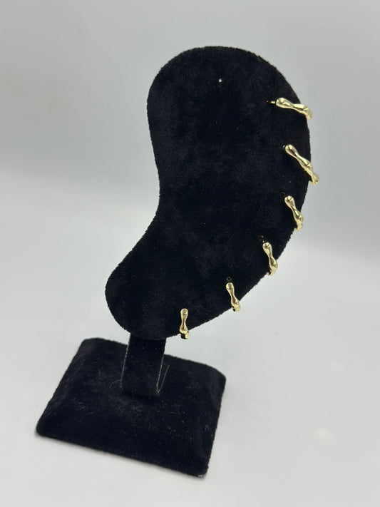 Kemik Model 6'Lı Halka Set Küpe