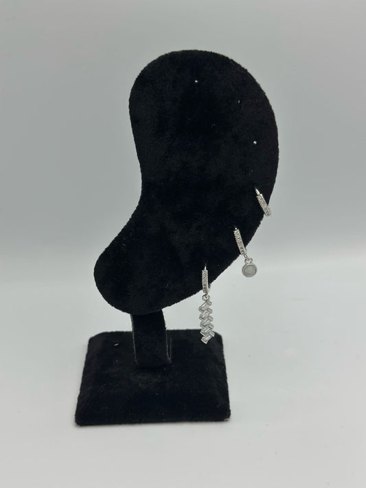 Kırık Baget Taş Ve Sedef Taş Detay Set Küpe