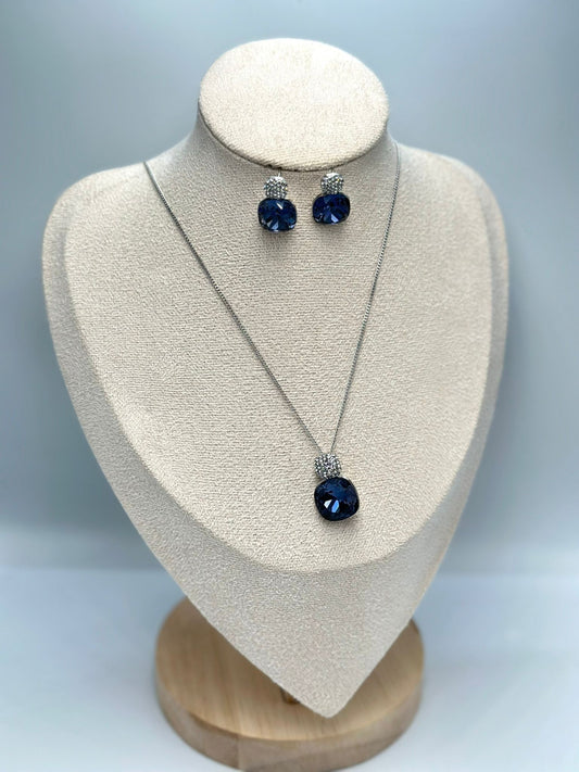 Kristal Taş Detay Set Takı (Gümüş Kaplama)