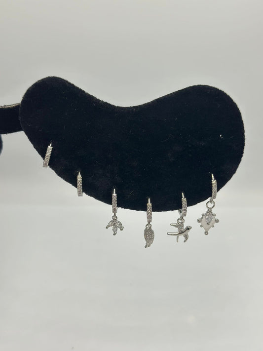 Kuş Detay Set Küpe (Çelik)