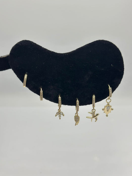 Kuş Detay Set Küpe (Çelik)