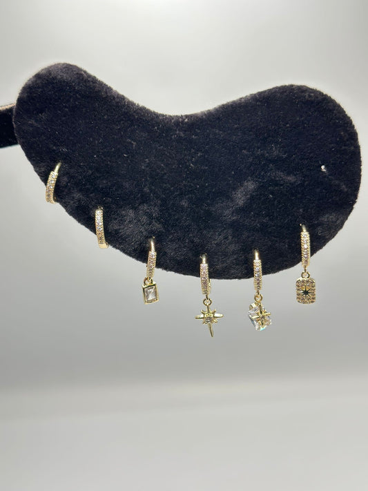 Kutup Yıldıız Set Küpe (Çelik)