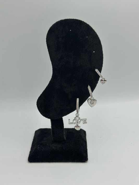 Love Yazı Detay Premium Set Küpe