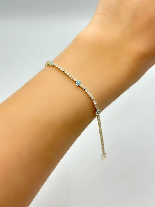 Mavi Yonca Detay Su Yolu Çelik Bileklik