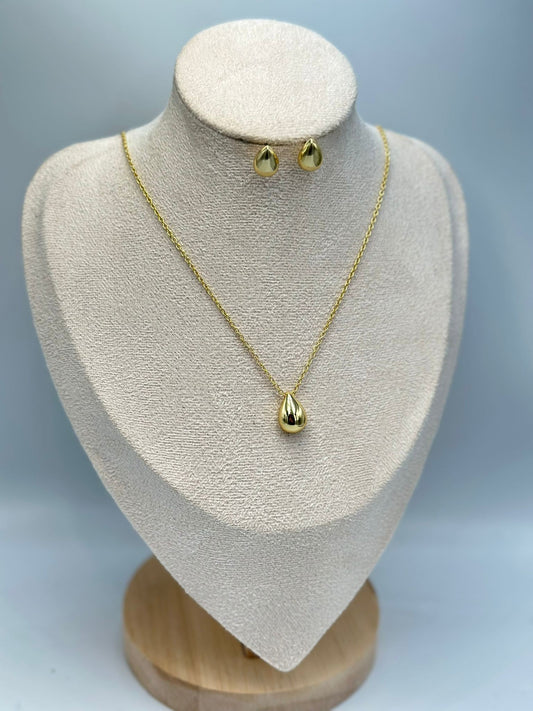 Minimal Damla Set Takı (Çelik)