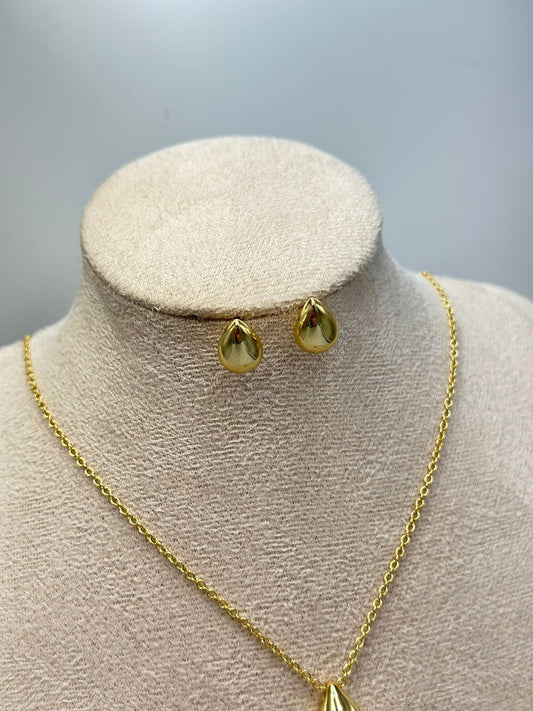 Minimal Damla Set Takı (Çelik)