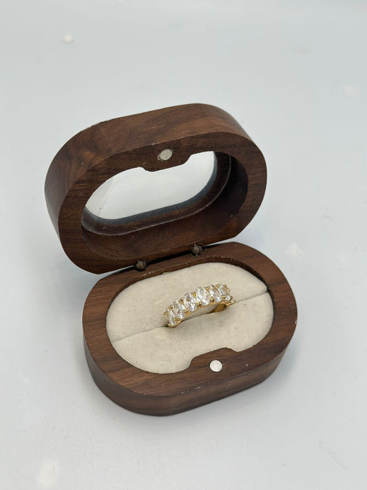 Oval Kesim Tek taş Yüzük (Pirinç Kaplama)(Ayarlamalı)