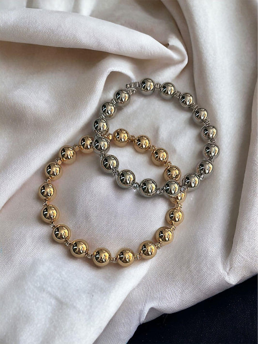 Özel Seri Sıralı Topçuk ve Taş Detaylı Choker Koltye (pirinç kaplama)