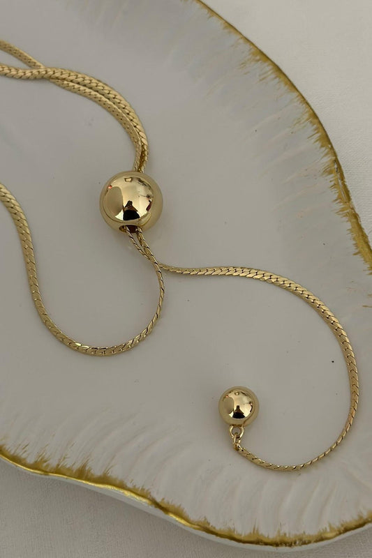 Özel Seri Uzatma Zincir Detaylı İkli Toçuk Kolye (53cm)