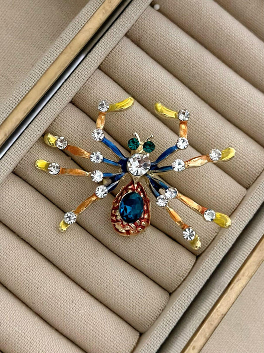 Özel Serı Zirkon Taş Detaylı Renkli Broş