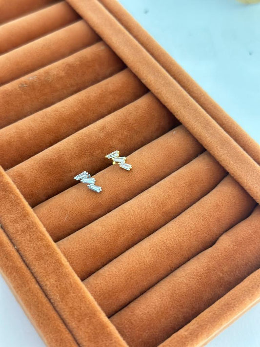 Renkli Zirkon Taş Şimşek Model Çelik Piercing