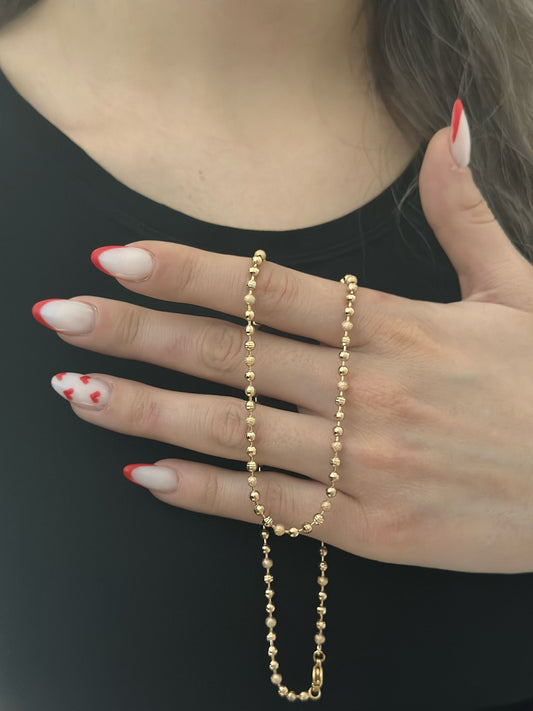 Rose Gold Sıralı Topçuk DEtay Çelik Kolye