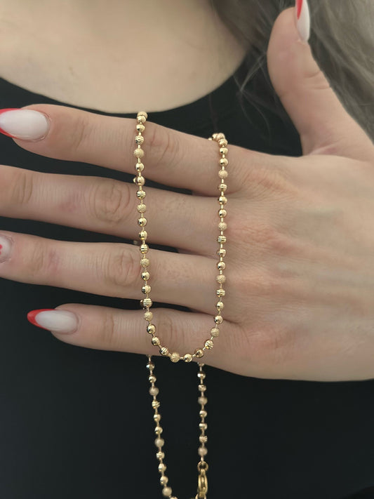 Rose Gold Sıralı Topçuk DEtay Çelik Kolye