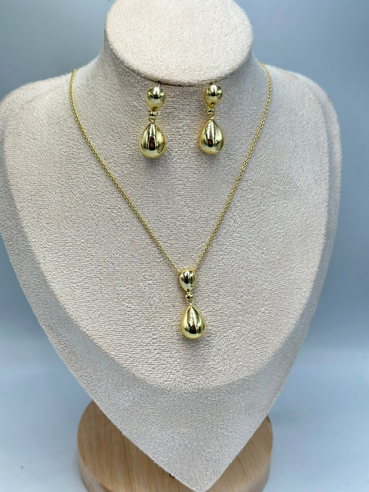 Sallantı Damla Detay Çelik Set Takı