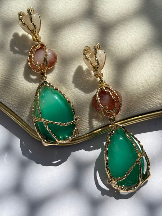 Sallantılı Damla Detay Vintage Küpe