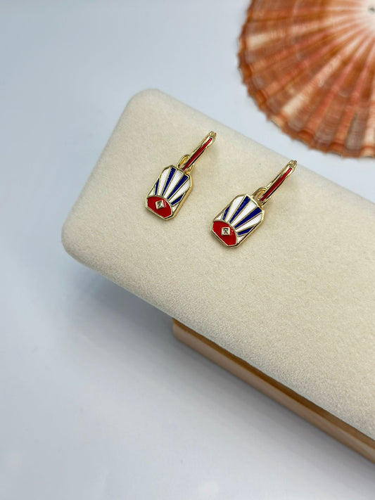 Sallantılı Mineli Göz Küpe (Çelik)