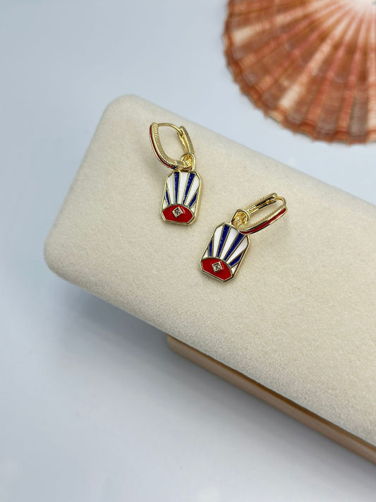 Sallantılı Mineli Göz Küpe (Çelik)