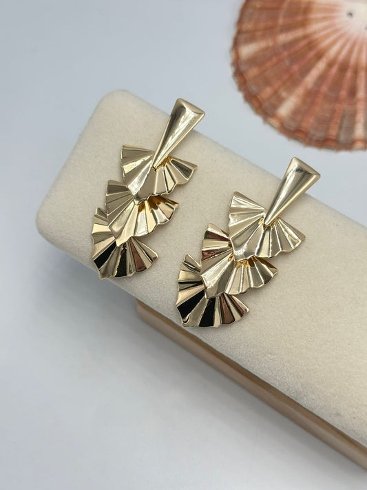 Sallantılı Yaprak Küpe (Pirinç Kaplama)