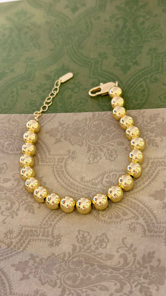 Sıralı Topçuk Bileklik (Pirinç Kaplama)