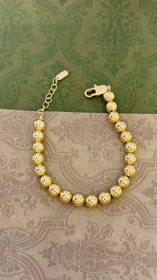 Sıralı Topçuk Bileklik (Pirinç Kaplama)