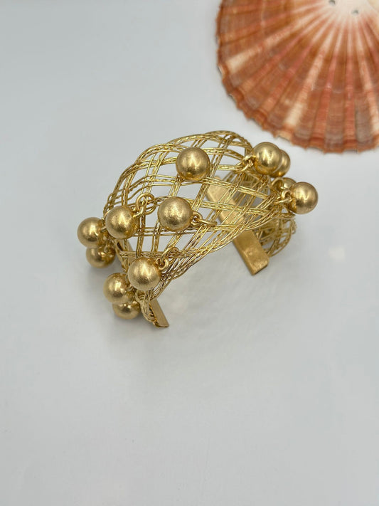 Topçuk Charm Detay Çelik Kelepçe