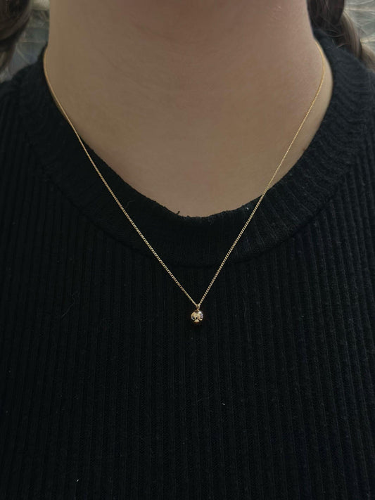 Topçuk Detaylı Rose Kolye (Çelik)