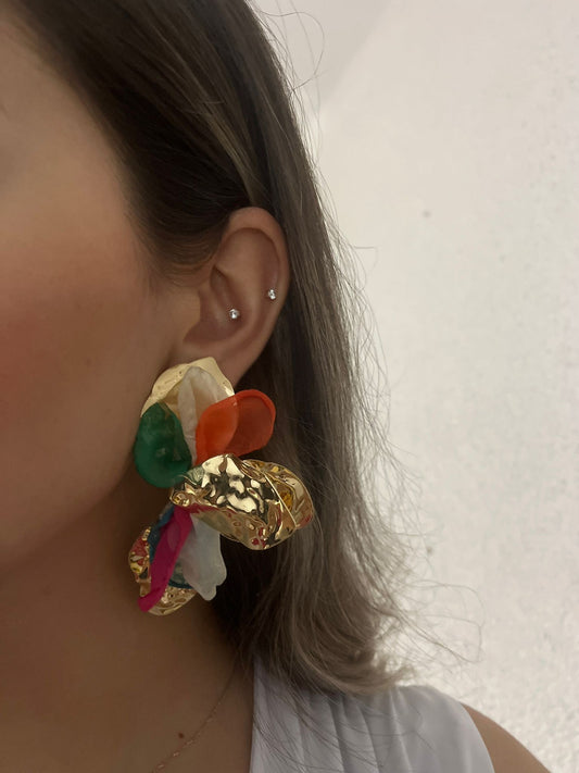 Tül Detay Dövme Plaka Kanat Küpe