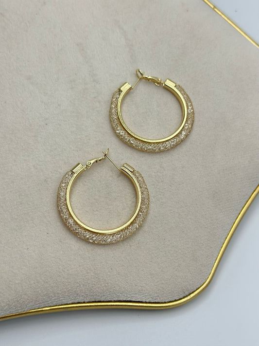 Yaldızlı Orta Boy Küpe (Çelik)