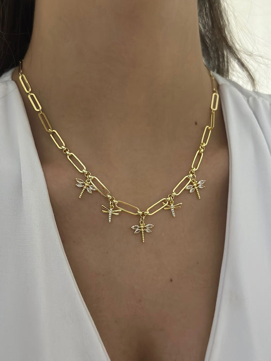 Yusufçuk Detaylı Çelik Charm Kolye