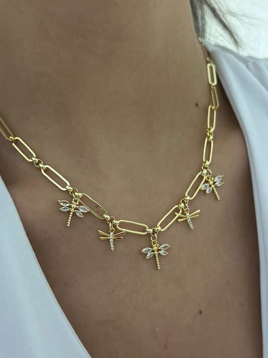Yusufçuk Detaylı Çelik Charm Kolye
