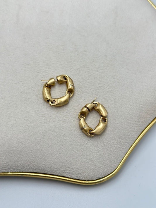 Zincir Görünüm Mat Halka Küpe (Çelik)