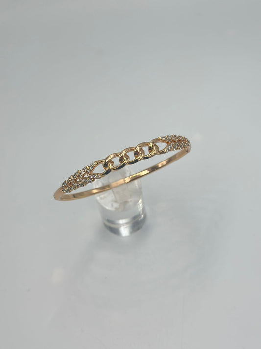 Zincir Ve Zirkon Taş Rose Kelepçe (Çelik)