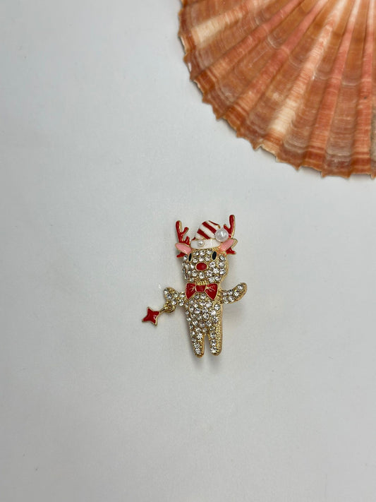 Zirkon Taş Detay Ayıcık Broş