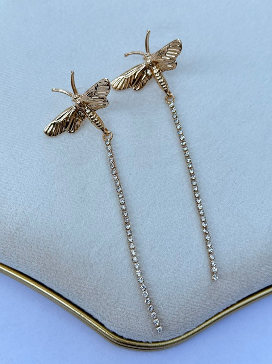 Zirkon Taş Detay Sallantılı Arı Küpe