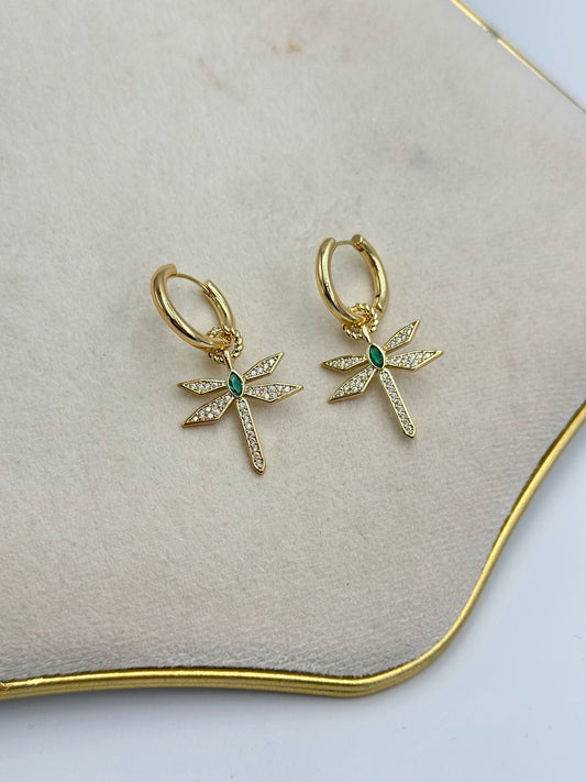 Zirkon Taş Detay Sallantılı Yusufçuk Küpe (Çelik)