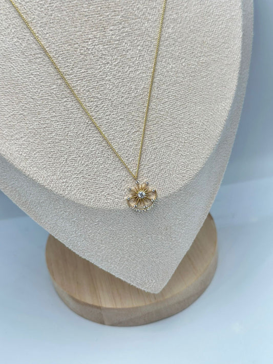 Zirkon Taş Detay Yıldız Kolye (Çelik) (45Cm)