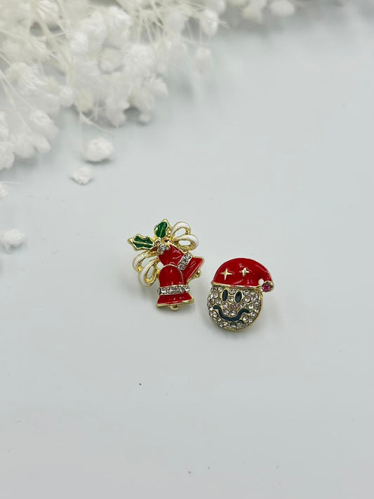 Zirkon Taş Detaylı Gülen Yüz Minimal Küpe