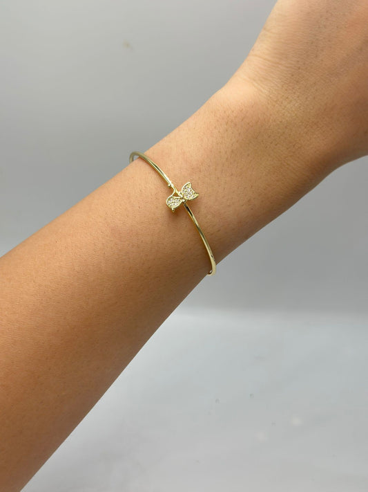 Zirkon Taş Detaylı Kedi Çelik Kelepçe