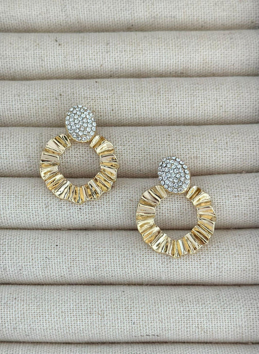 Zirkon Taş Detaylı Oval Vintage Sallantılı Küpe