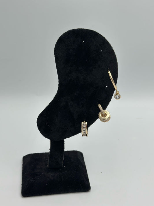 Zirkon Taş Detaylı Set Halka Küpe