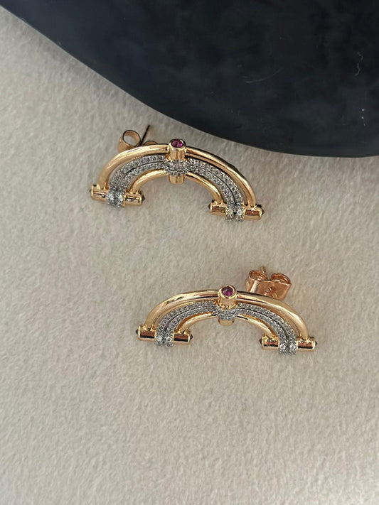 Zirkon Taş Detaylı U Küpe (Çelik)