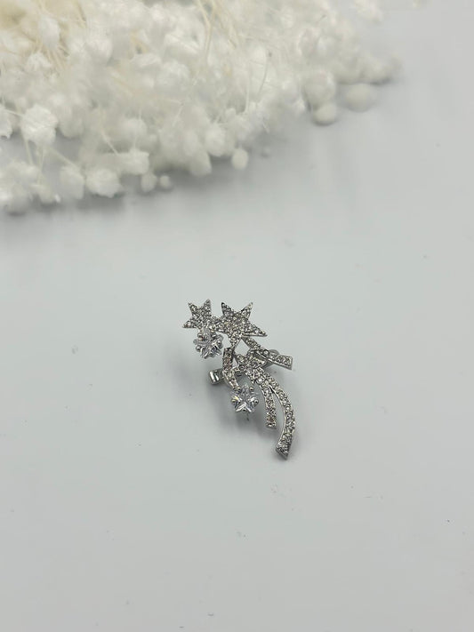 Zirkon Taş Detaylı Yıldız Kıkırdak Küpe (Çelik)