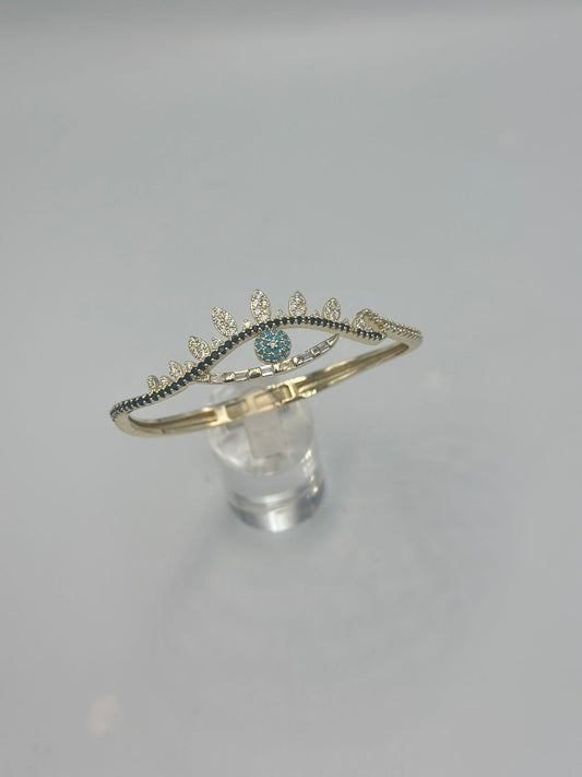 Zirkon Taş Göz Kelepçe (Çelik)