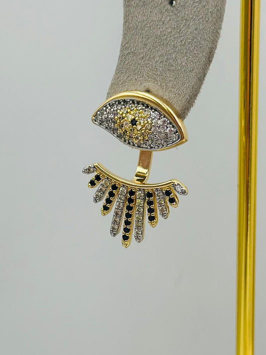 Zirkon Taş İkili Kullanım Çelik Göz Küpe