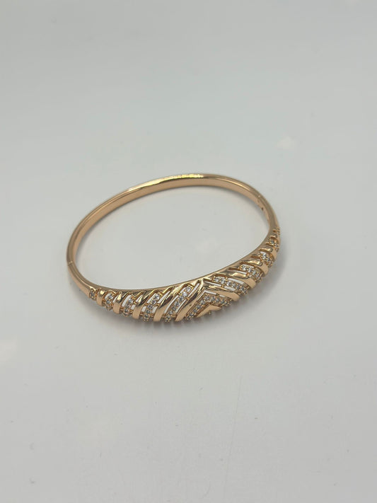 Zirkon Taş Rose Çelik Kelepçe